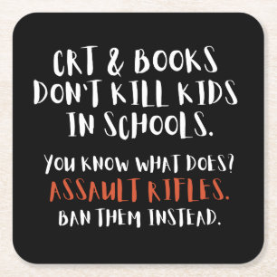 Dessous-de-verre Carré En Papier Interdire Les Fusils D'Assaut Plutôt Que La Typogr