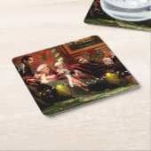 Dessous-de-verre Carré En Papier Intermède de Noël (Incliné)