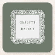 Invitation de douche de mariée en dentelle florale