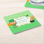 Dessous-de-verre Carré En Papier Irish Leprechaun St Patrick's Day Party (Incliné)