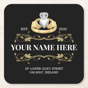 Dessous-de-verre Carré En Papier Irlande Irlandais Claddagh Ring Style Design Carr