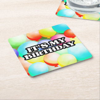 Dessous-de-verre Carré En Papier it's my Birthday