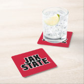 Dessous-de-verre Carré En Papier Jacksonville State University JAX STATE Bold Text (En situation)