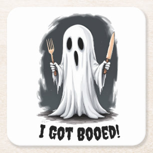 Dessous-de-verre Carré En Papier J'Ai Booté Halloween Ghost