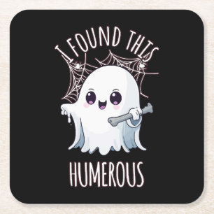 Dessous-de-verre Carré En Papier J'ai trouvé cet humérus drôle Halloween fantôme