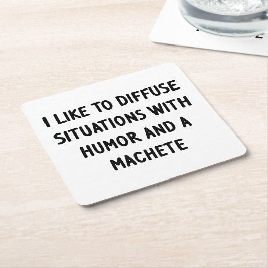 Dessous-de-verre Carré En Papier J'aime diffuser des situations (Incliné)