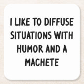 Dessous-de-verre Carré En Papier J'aime diffuser des situations (Devant)