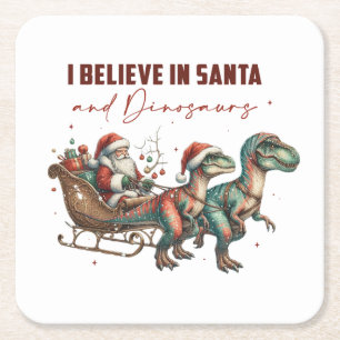 Dessous-de-verre Carré En Papier J'aime les dinosaures