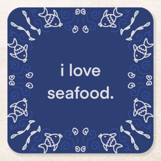 Dessous-de-verre Carré En Papier J'aime les fruits de mer Napkin