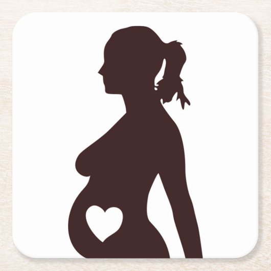 DESSOUS-DE-VERRE CARRÉ EN PAPIER J'AIME MON BÉBÉ (Devant)