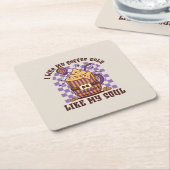 Dessous-de-verre Carré En Papier J'Aime Mon Café Froid (Incliné)