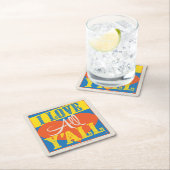 Dessous-de-verre Carré En Papier J'aime tout le monde (En situation)