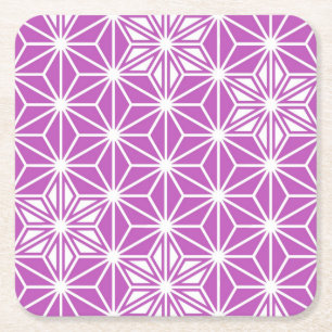 Dessous-de-verre Carré En Papier Japonais Asanoha motif - orchidée