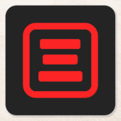 Dessous-de-verre Carré En Papier Japonais Numéro trois 三 (Devant)