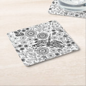 Dessous-de-verre Carré En Papier Jardin des libellules (Incliné)