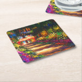 Dessous-de-verre Carré En Papier Jardin du Monet à Giverny (Incliné)