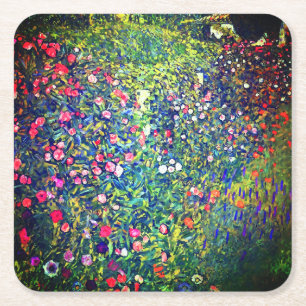 Dessous-de-verre Carré En Papier Jardin italien Gustav Klimt