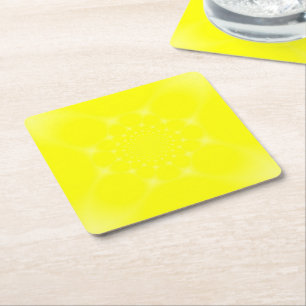 Dessous-de-verre Carré En Papier Jaune Étincelant