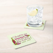 Dessous-de-verre Carré En Papier Je bois la citation drôle de vin (En situation)