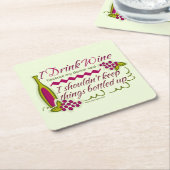 Dessous-de-verre Carré En Papier Je bois la citation drôle de vin (Incliné)