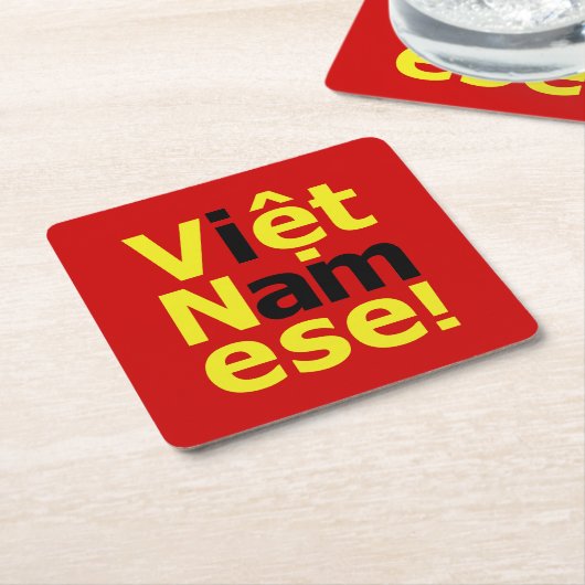Dessous-de-verre Carré En Papier je suis Viêt Namese ! (Incliné)