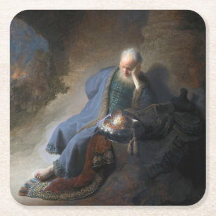 Dessous-de-verre Carré En Papier Jeremiah Lamenting sur la chute de Jérusalem, Remb