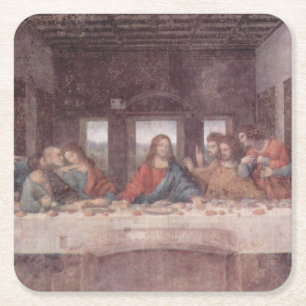 Dessous-de-verre Carré En Papier Jésus "Yeshua" La Dernière Cène, Léonard de Vinci