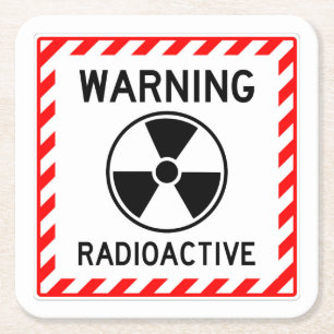Dessous-de-verre Carré En Papier Jeu de Dessous de verre de signes RADIOACTIFS très