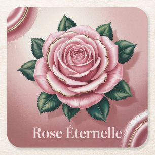 Dessous-de-verre Carré En Papier Jeu de Dessous de verre or Rose compensé Glam Gold