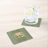 Dessous-de-verre Carré En Papier Jeu d'invitation de fraises blanches (En situation)