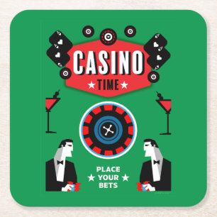 Dessous-de-verre Carré En Papier Jeux de casino Poker Roulette