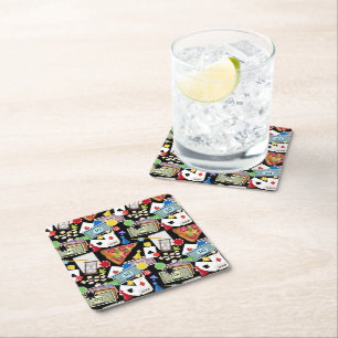 Dessous-de-verre Carré En Papier Jeux de société pour soirée de jeux Snacks Fête