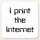 Dessous-de-verre Carré En Papier J'imprime Internet (Devant)