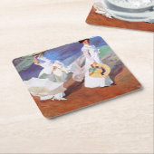 Dessous-de-verre Carré En Papier Joaquin Sorolla Femmes Promenade Plage (Incliné)