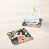 Dessous-de-verre Carré En Papier JOB, Mucha (En situation)