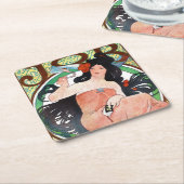 Dessous-de-verre Carré En Papier JOB, Mucha (Incliné)