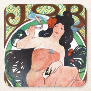 Dessous-de-verre Carré En Papier JOB, Mucha