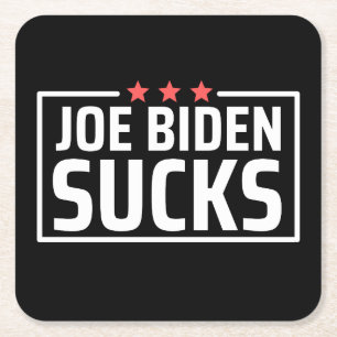 Dessous-de-verre Carré En Papier joe Biden Sucks