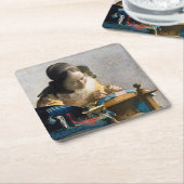 Dessous-de-verre Carré En Papier Johannes Vermeer - Le Lacemaker (Incliné)