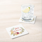 Dessous-de-verre Carré En Papier Joie de Vivre (En situation)