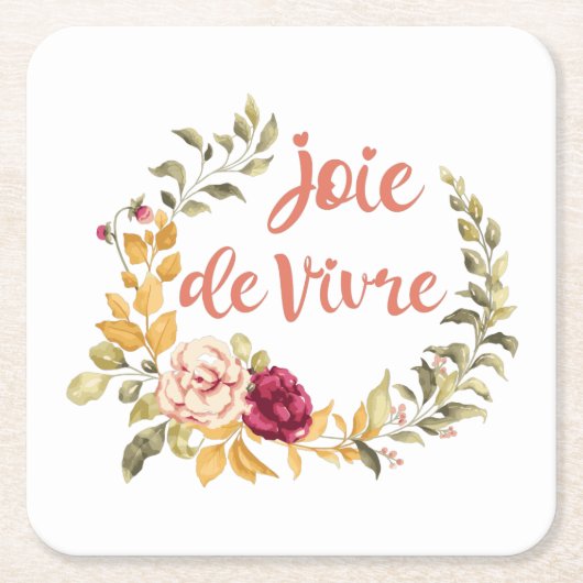 Dessous-de-verre Carré En Papier Joie de Vivre (Devant)