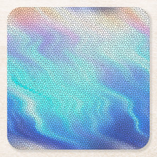 Dessous-de-verre Carré En Papier Joli Aqua bleu violet pastel carrelage mosaïque