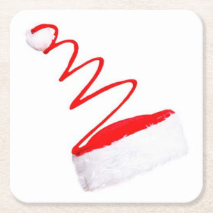 DESSOUS-DE-VERRE CARRÉ EN PAPIER JOLI ET CUT *CASQUETTE PÈRE NOËL* DESSOUS DE VERRE