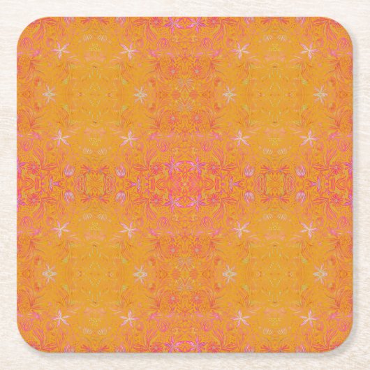 Dessous-de-verre Carré En Papier Joli floral jaune (Devant)