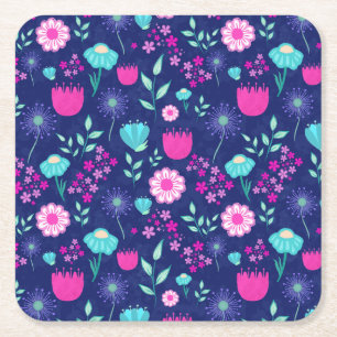 Dessous-de-verre Carré En Papier Joli fond à motif floral
