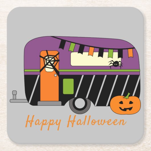 Dessous-de-verre Carré En Papier Joli Halloween RV (Devant)