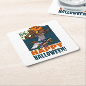 Dessous-de-verre Carré En Papier Joli Halloween Werewolf ! Trick Ou Treat Art (Incliné)