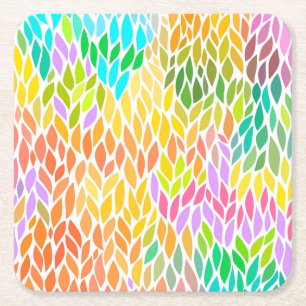 Dessous-de-verre Carré En Papier Joli motif feuille coloré