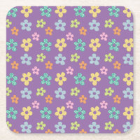 Joli motif fleuri à pois violet