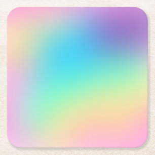 Dessous-de-verre Carré En Papier Joli Pastel Rainbow Mariage dégradé